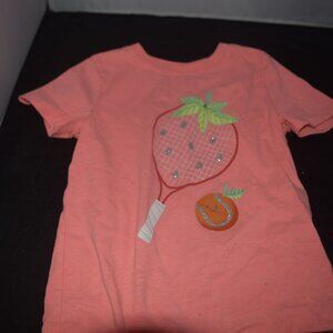 Toddler Girls' Neon Coral Tennis Graphic T-Shirt - Cat & Jack Coral Pink 4T